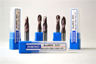 HRC50 कार्बाइड गेंद नाक एंड मिल मिर्को अनाज फिनिशिंग के लिए उपकरण endmill Roughing काटना